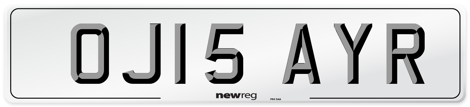 OJ15 AYR Number Plate from New Reg
